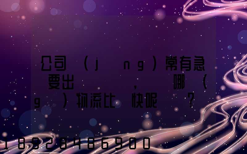 公司經(jīng)常有急貨要出，請問哪個(gè)物流比較快呢？